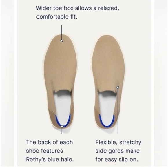 Rothy’s The City Slip On Unisex Knit Sneakers Tan Cream W8/M6.5 - Picture 5 of 15